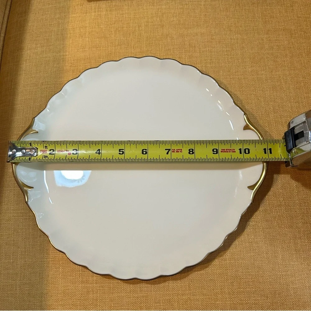 Mikasa Bone China 24k Gold Platter ivory gold plate dish